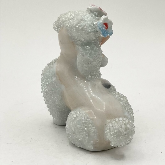 VTG Anthropomorphic 1950s Sugar Textured Poodle Figurine Bow Tie Dog Japan 3.5” - Picture 2 of 4